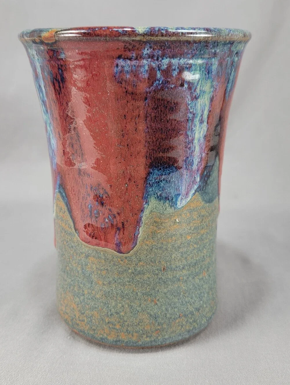 Nick Blaisdell Vase Stoneware Drip Glaze Dalton Ranch Pottery CO Handcrafted USA